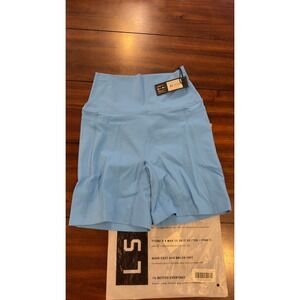 LSKD Elixir Mid Short Tights Azure Blue WTGH00306 Womens Size M NWT